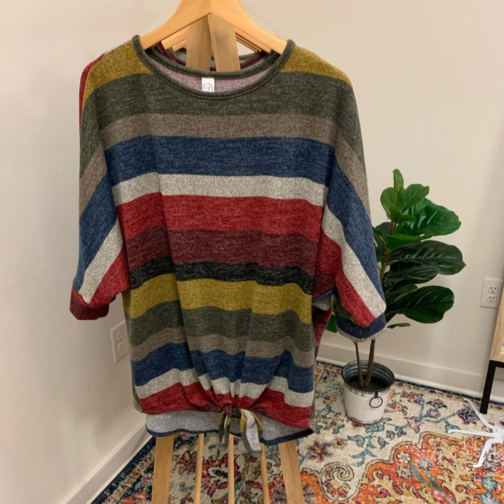 Multi color strip sweater